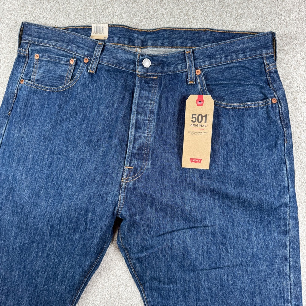 Levis 501 Original Jeans Mens 40x29 Blue Straight Leg Button Fly 00501-0194